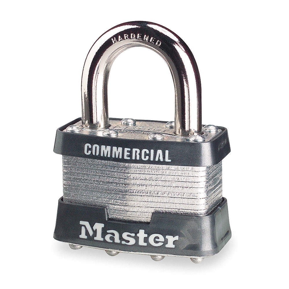 MASTER LOCK 1KA-2006 Keyed Padlock, 3/4 in,Rectangle,Silver 48WL02