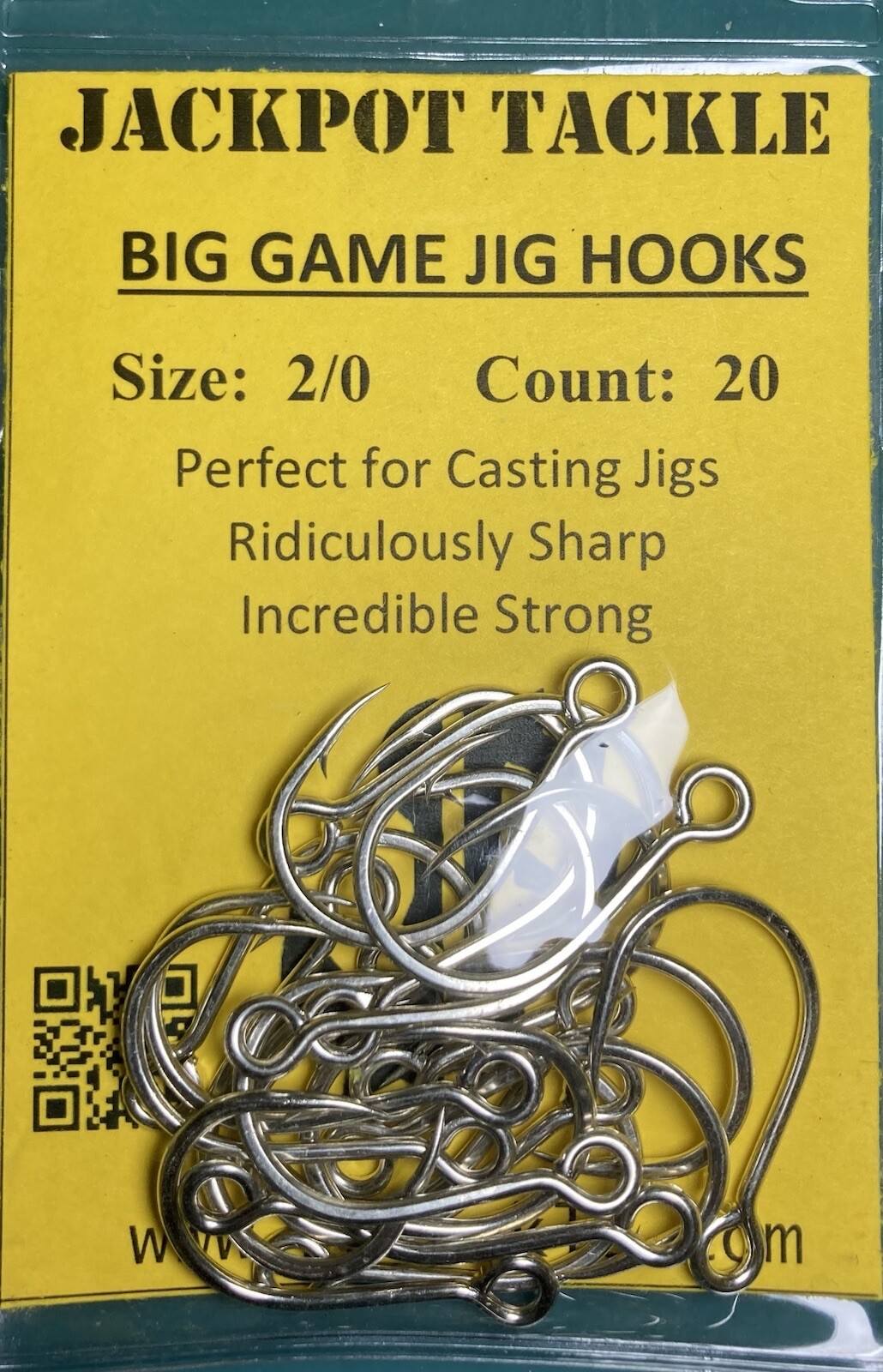 Single Inline Big Game Jig Lure Hooks - 1/0 2/0 3/0 x 20 per pack - Fishing Hook