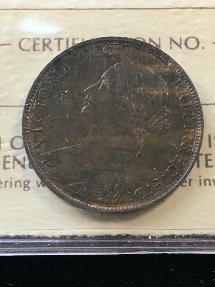 1864 ICCS Graded Nova Scotia, One Cent, **AU-55**
