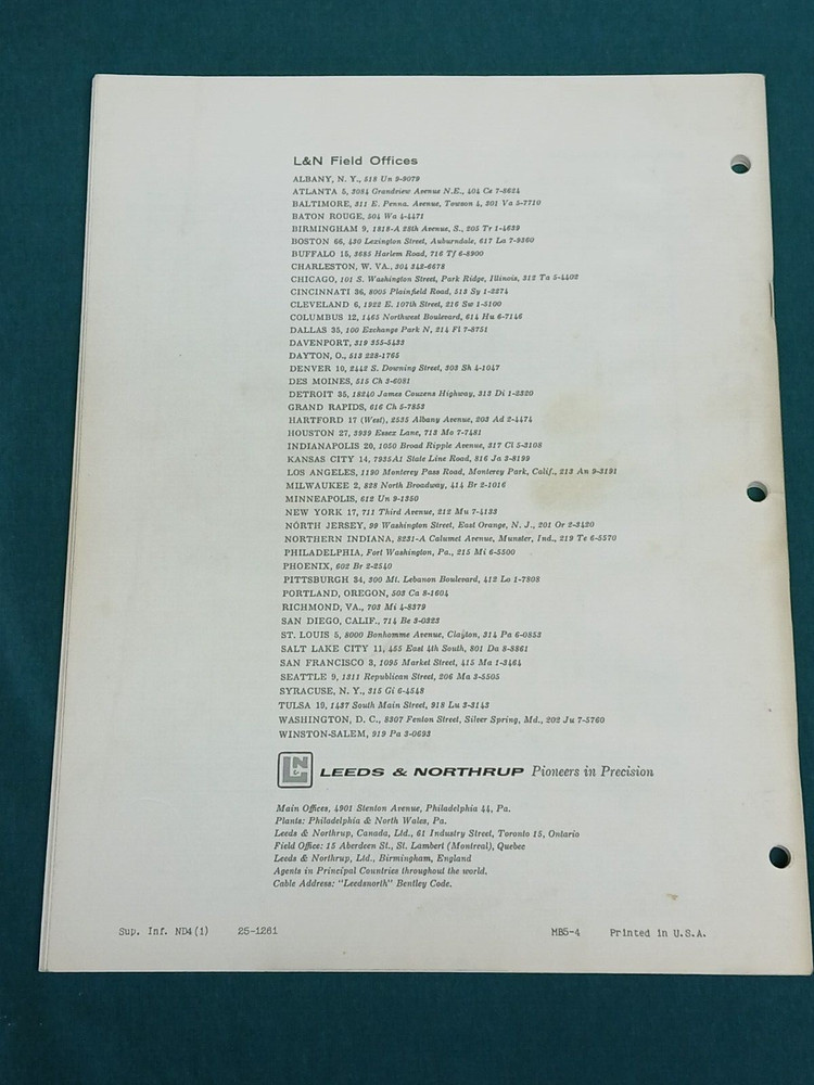 Leeds & Northrup Speedomax G Instrument's