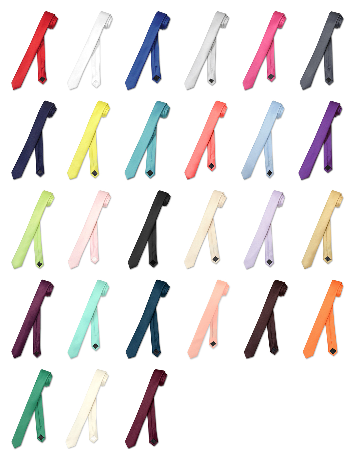 Vesuvio Napoli Extra Skinny Men's Necktie, 1.5 Inch Solid