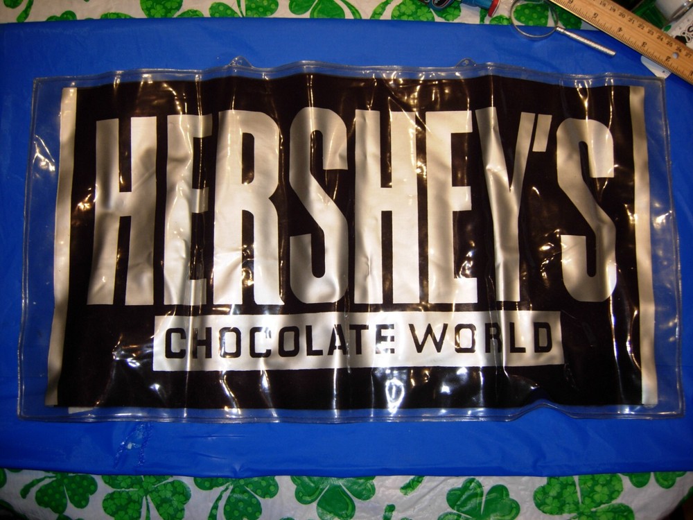 Vintage Hershey 's Plastic Blow-up Inflatable Pillow