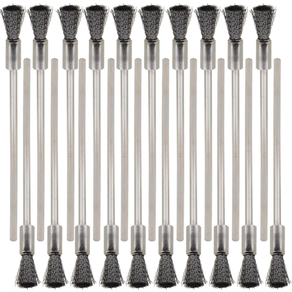 20PCS Wire Brushes with Extended Handle - Metal Rust Removal, Silver