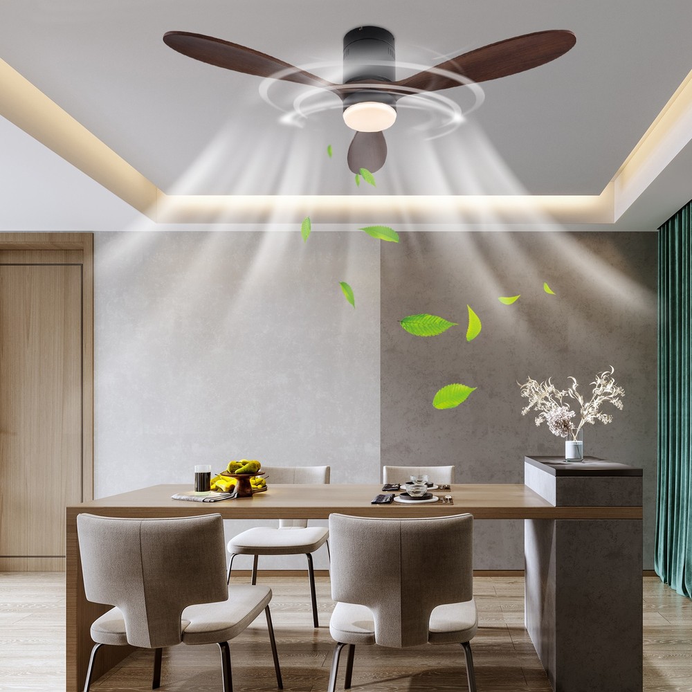6-speed Adjustable Ceiling Fan With Dimmable Light, 52 Inch Smart Ceiling Fan