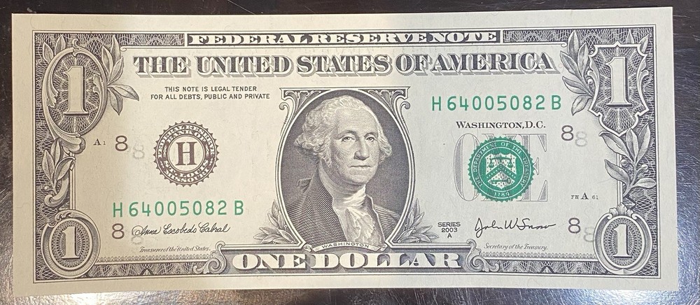 6 $1.00 Error Group G Series 2003 A