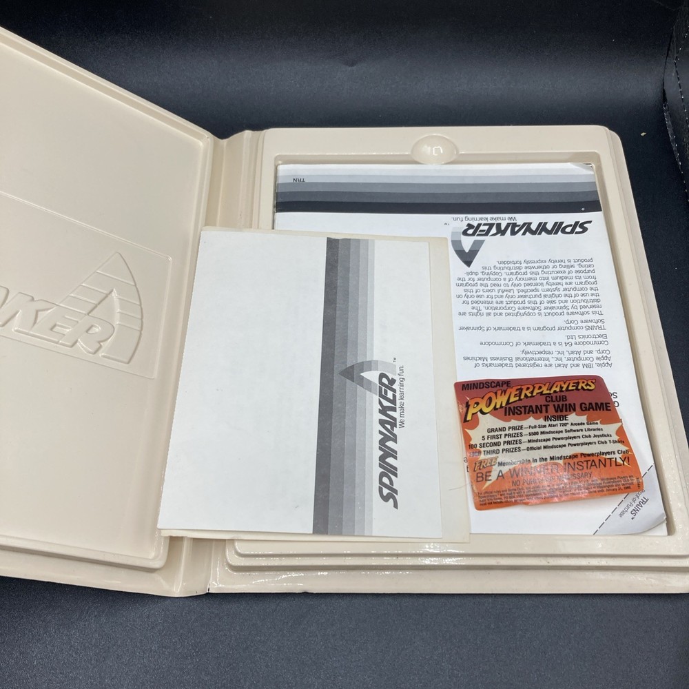 Trains Commodore 64 Spinnaker Learning Software w/ Clamshell Box 1983