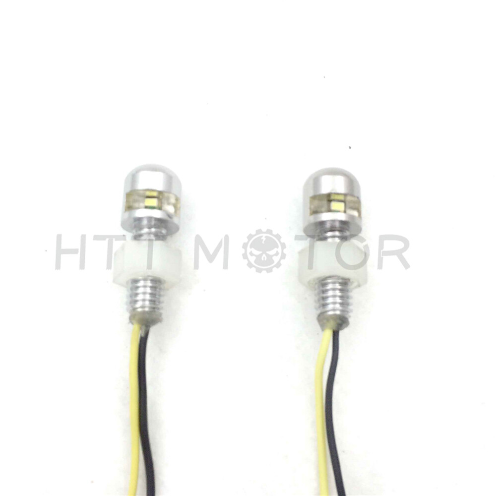 Motorcycle Chrome Universal Led License Tag Plate Bolt Lights