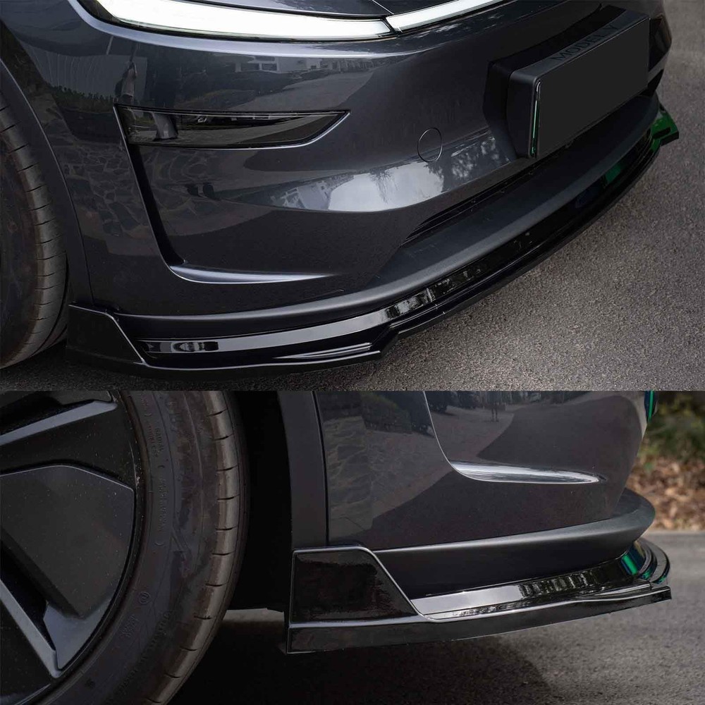 Front Bumper Lip Spoiler for Model Y Juniper 2025 3PCS ABS Plastic Glossy Black