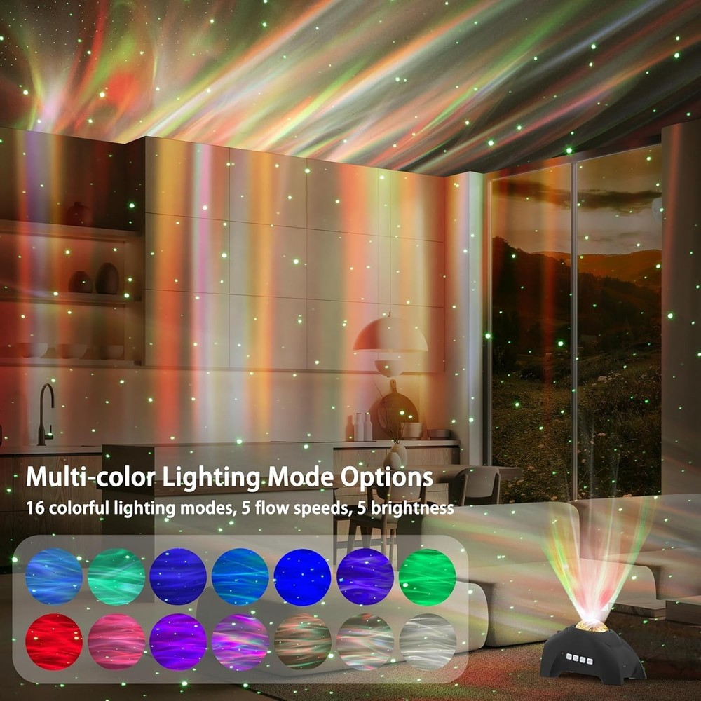 Transformative Northern Lights Projector with Adjustable Brightness & Colors