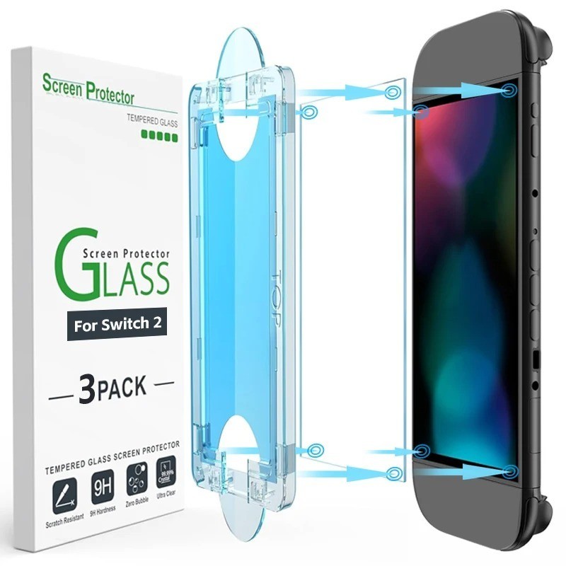 amFilm Auto-Alignment OneTouch for Nintendo Switch 2 Screen Protector [7.9'']