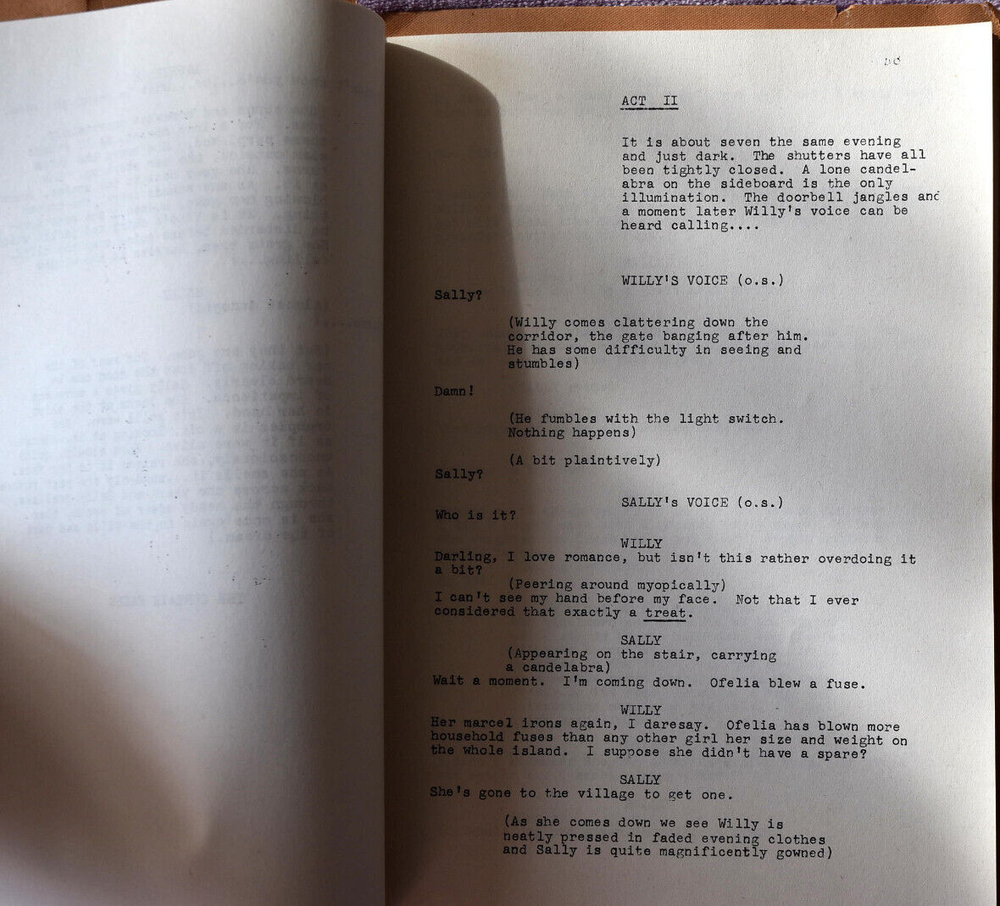 1960 " Bell Canto " by Robert Hill Original Screenplay Script