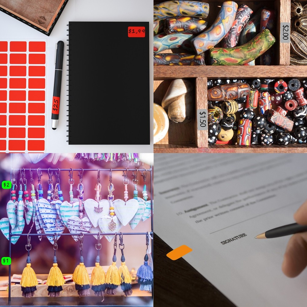 Rectangle Color Coding Labels 1 Inch x 0.625 Inch Removable Writable Stickers