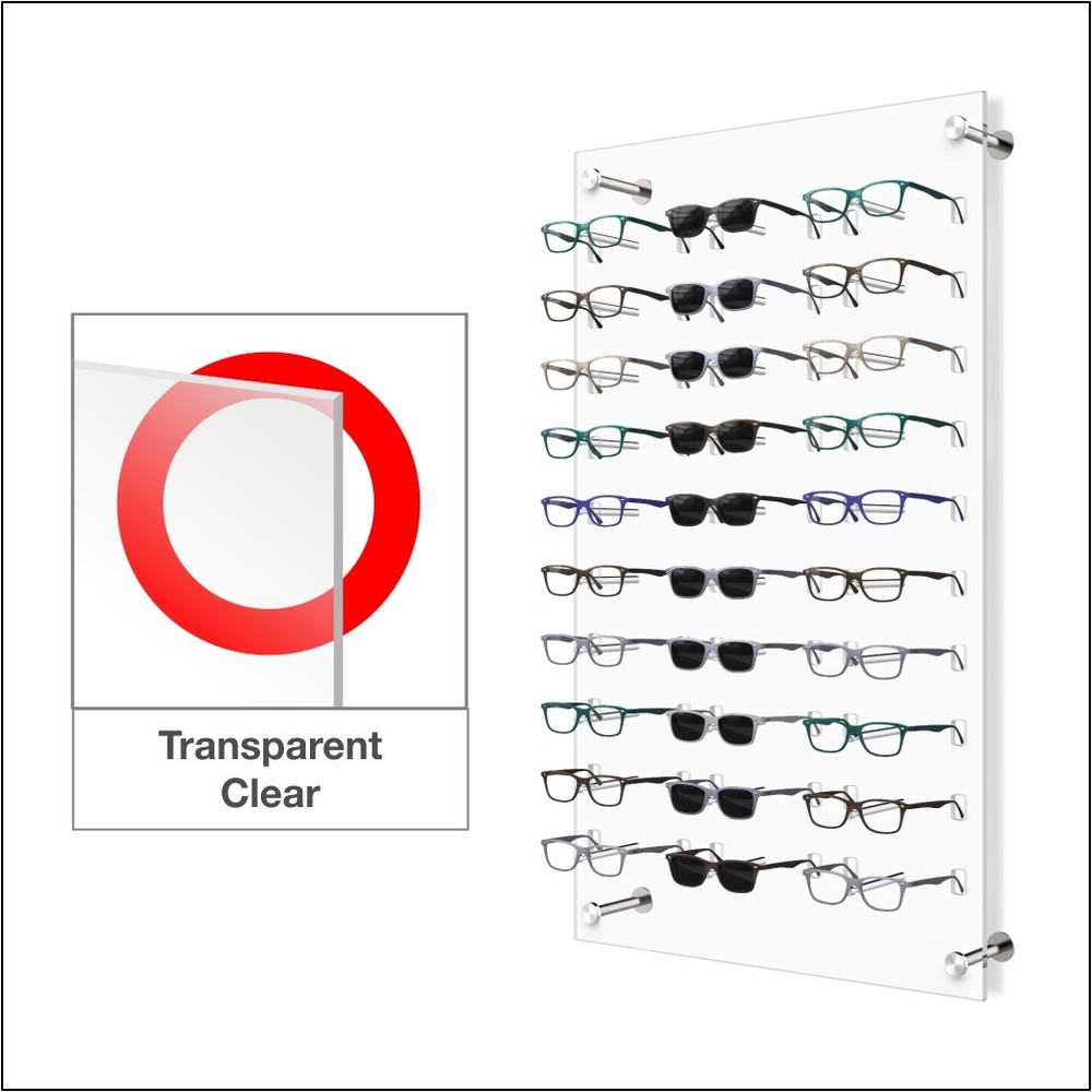 Wall mount Acrylic Optical Frame Display with Hardware - In Clear (30F)