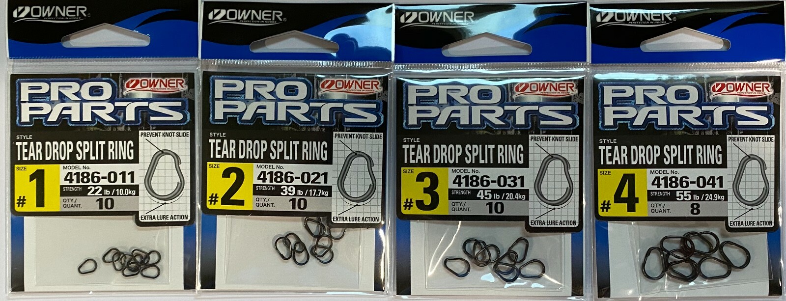 Owner Tear Drop Split Rings / Stainless with BC Finish 4186 - Choose Size