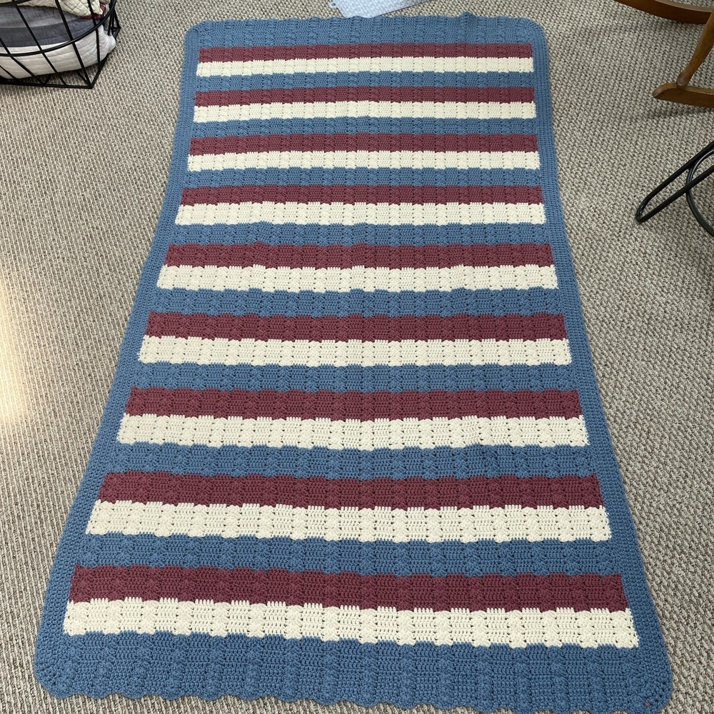 Handmade Crochet Large Afghan 73”x43”