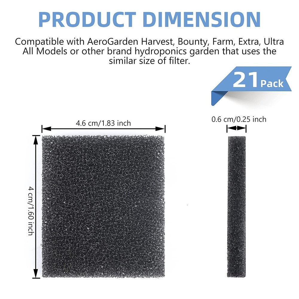 Carvoriy 21 Pack Pump Filter Sponge Replacement Black