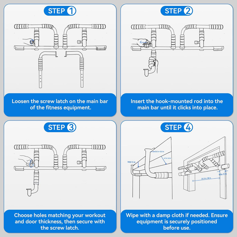 2026 Multifunctional Pull up Bar for Doorway – US Patented Design, Foldable, No