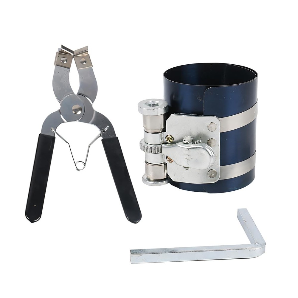 KHGUZ Car Engine Piston Ring Installer Removal Kit, Adjustable Black/Silver