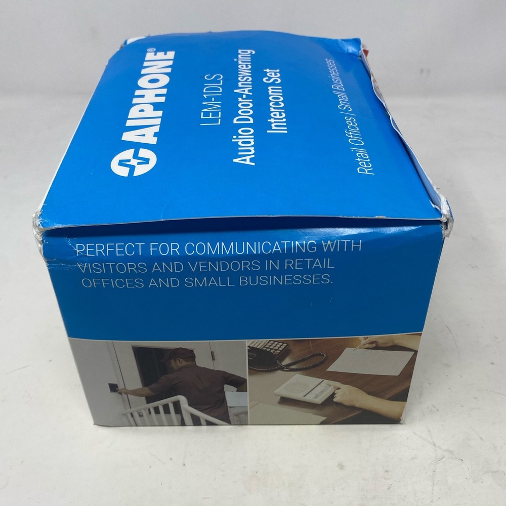 Aiphone LEM-1DLS Audio Door Intercom Set, White/Silver