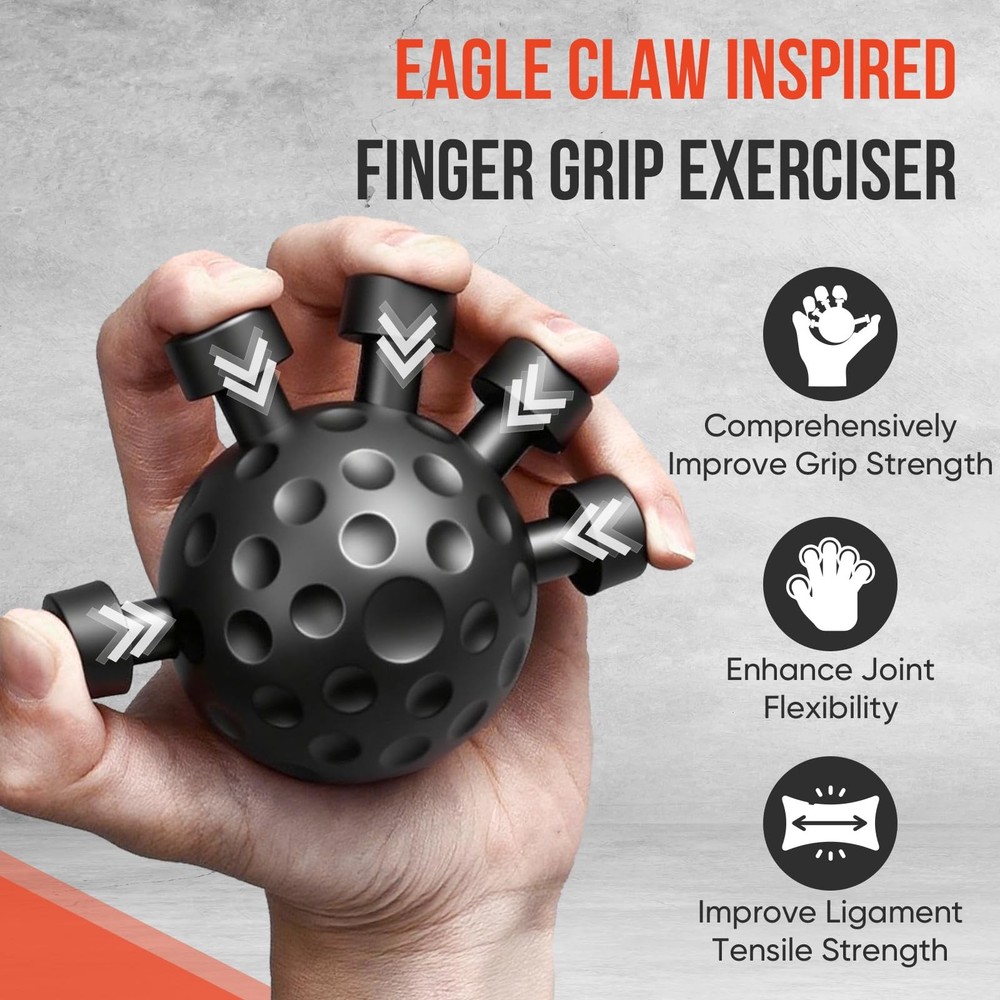 TEAWOO 4-Pack Grip Strength Trainer Kit, Adjustable Forearm 4PCS, black