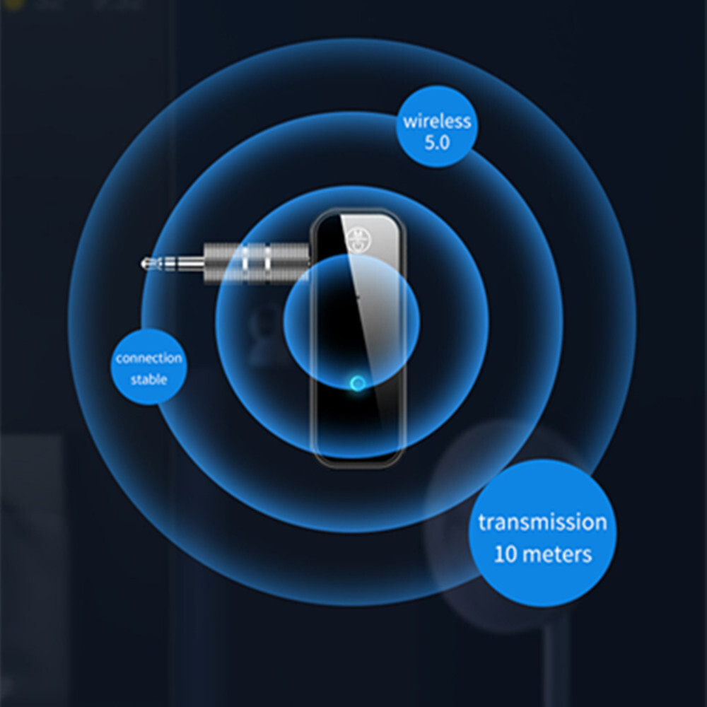 3.5mm USB Wireless Transmitter Receiver Audio Adapter Bluetooth 5.0 For Car Aux