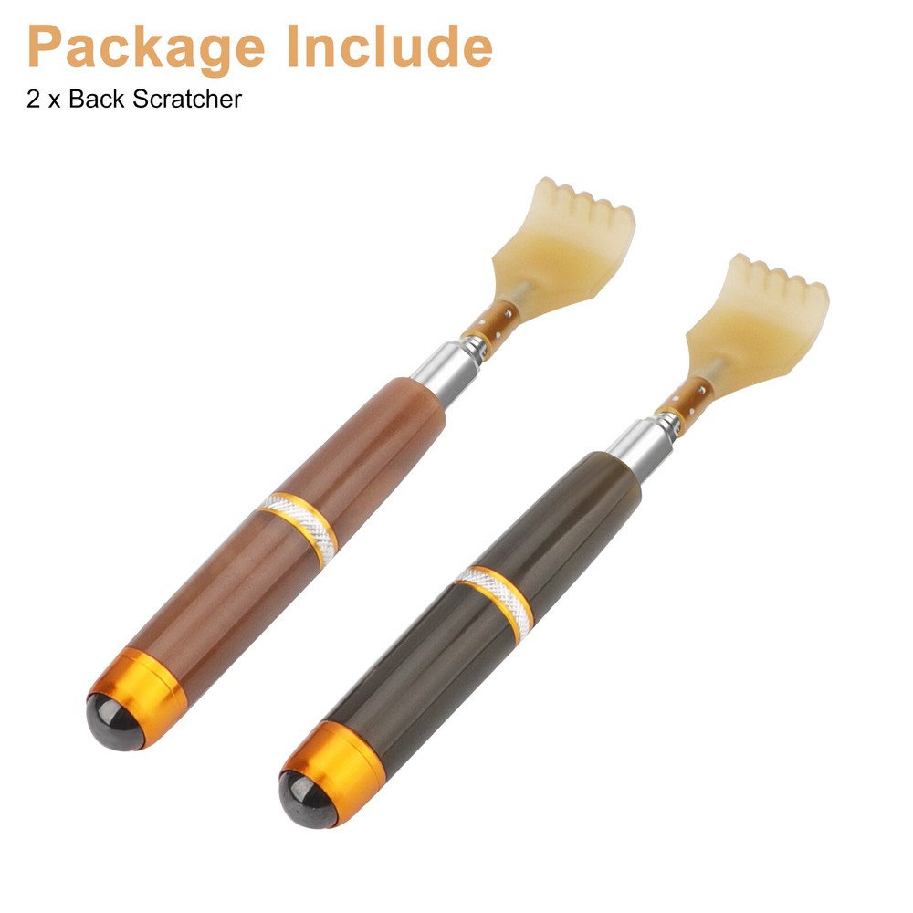 2x Telescoping Back Scratcher, Relieve Itching Tool, Portable Acupoint Massager