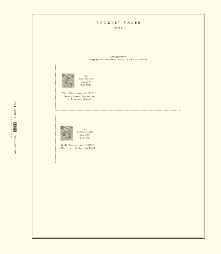 2022 Scott Stamp Album Supplement Pages US Booklet Panes New #84 Free Postage US