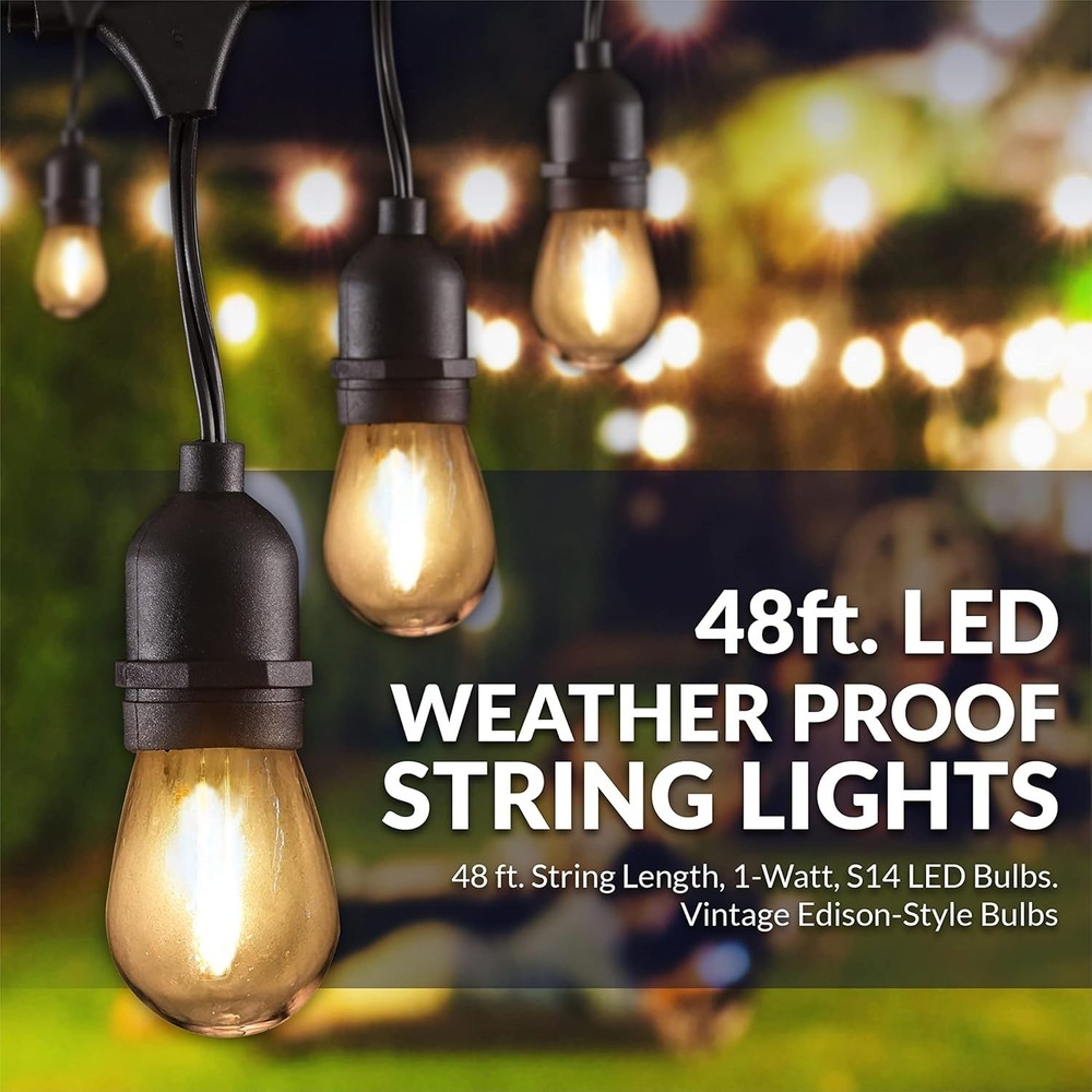 Newhouse Lighting LED String Lights with Weatherproof Technology, Dimmable with