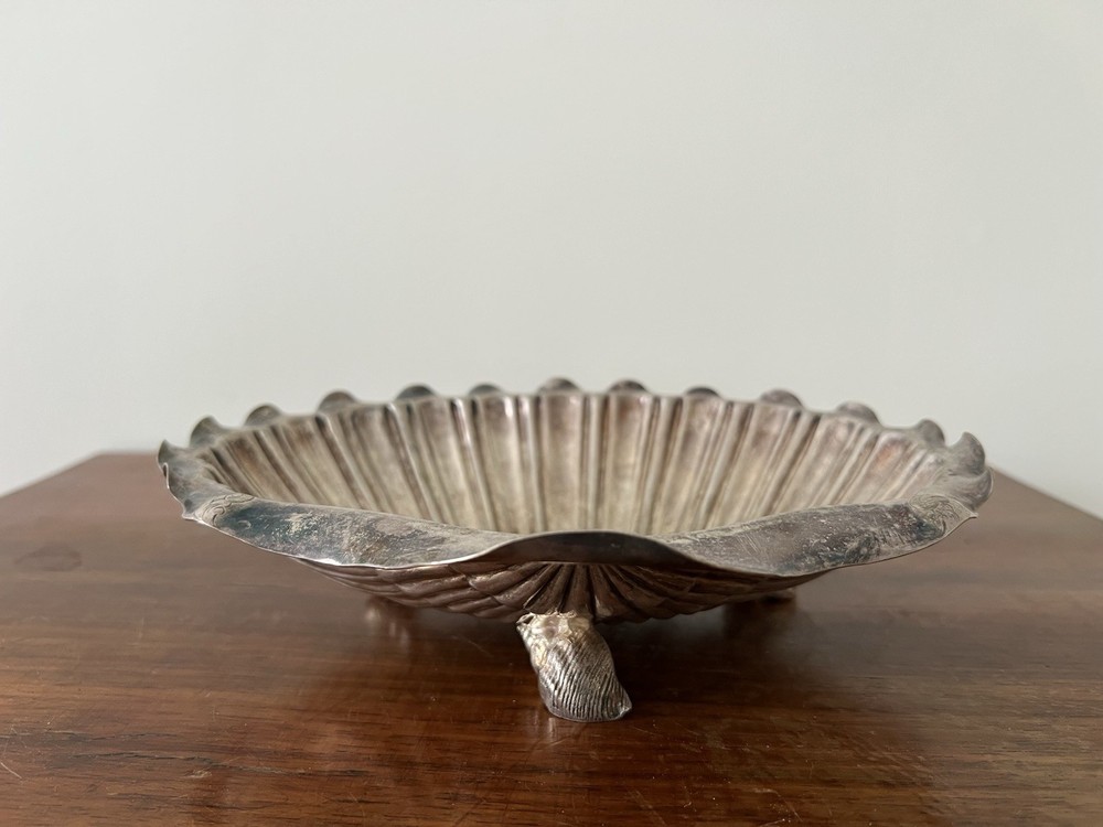Wilson & Sharp Edinburgh Silverplated Antique Shell Nautilus Serving Bowl Dish