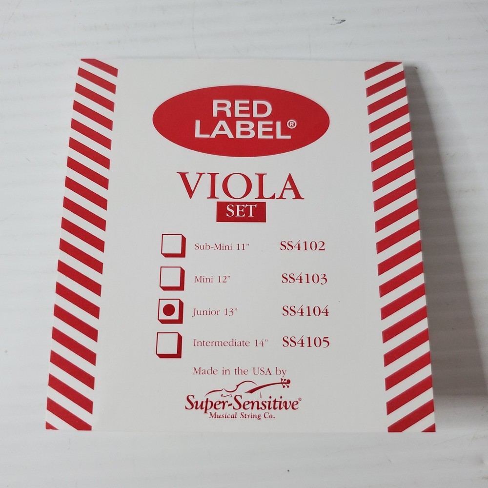 Red Label Junior 13" Scale Viola 4 String Set Super Sensitive SS4104
