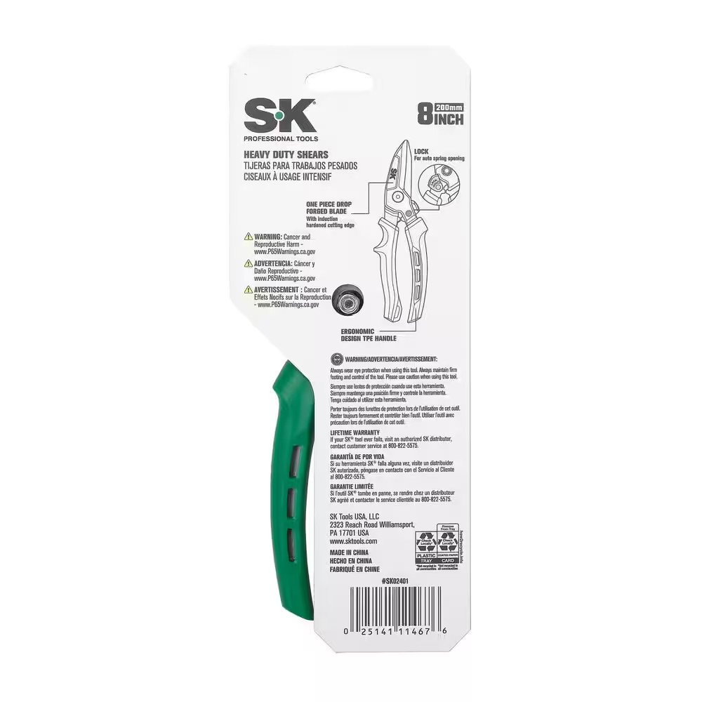 SK 8In Drop Forged Shears Aviation Snips