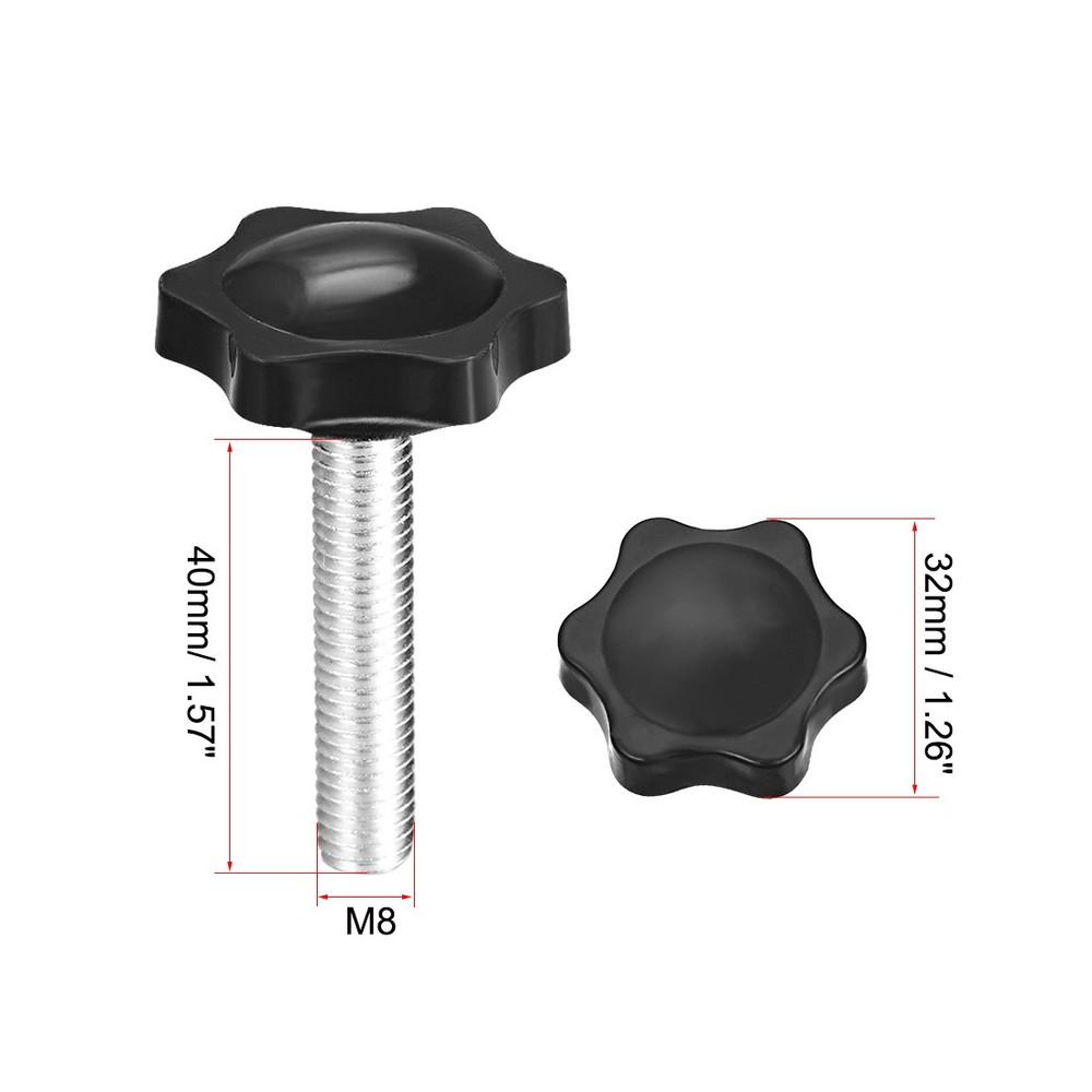 M8 × 40mm Male Thread Star Knob Locking Handle