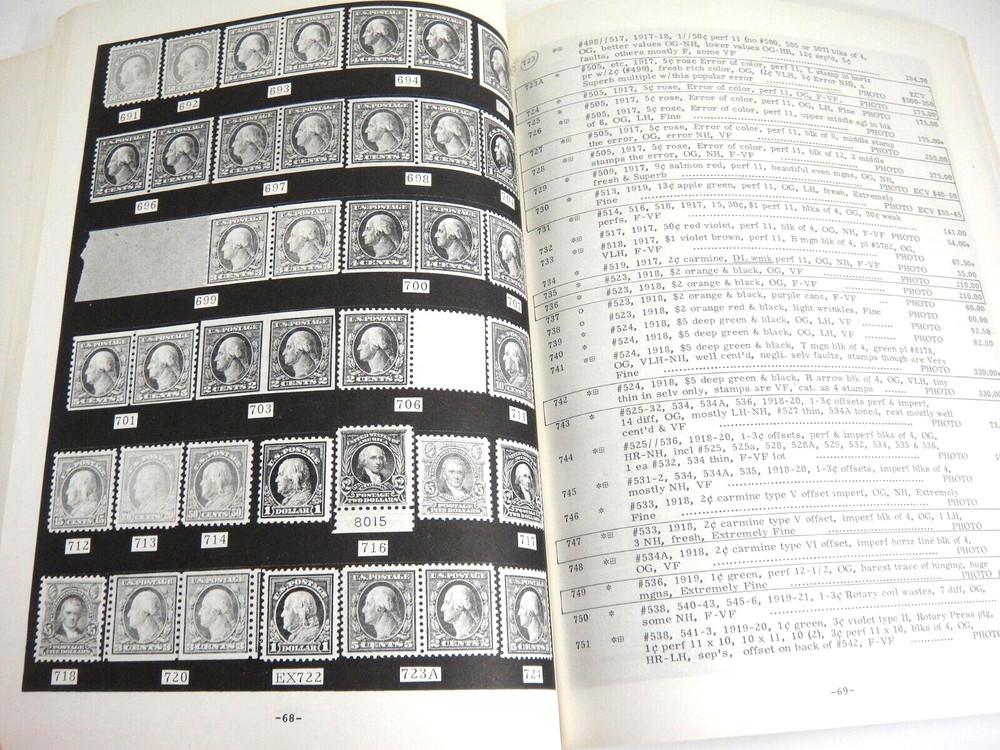 Wolffers Stamp Auction Catalog 1975 w Prices Realized US Plate Blocks Pacific