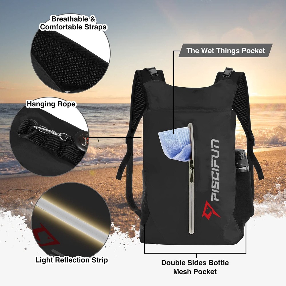 Piscifun LT Dry Bag Waterproof, Floating Dry Backpack, Lightweight Waterproof...