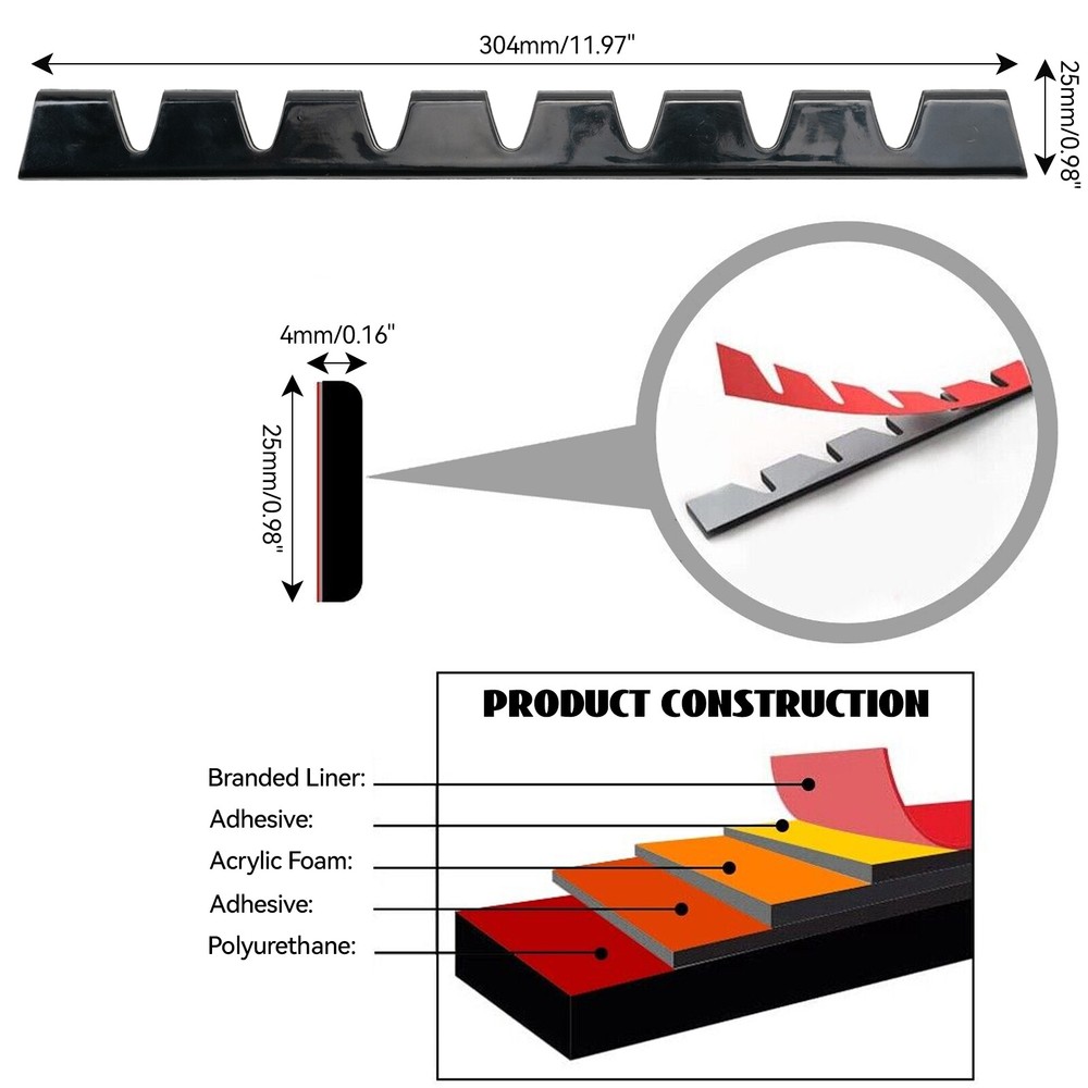 8 Universal Car Bumper Scrape Guard AntiScratch Kit Scrape Protector Skid Plate~