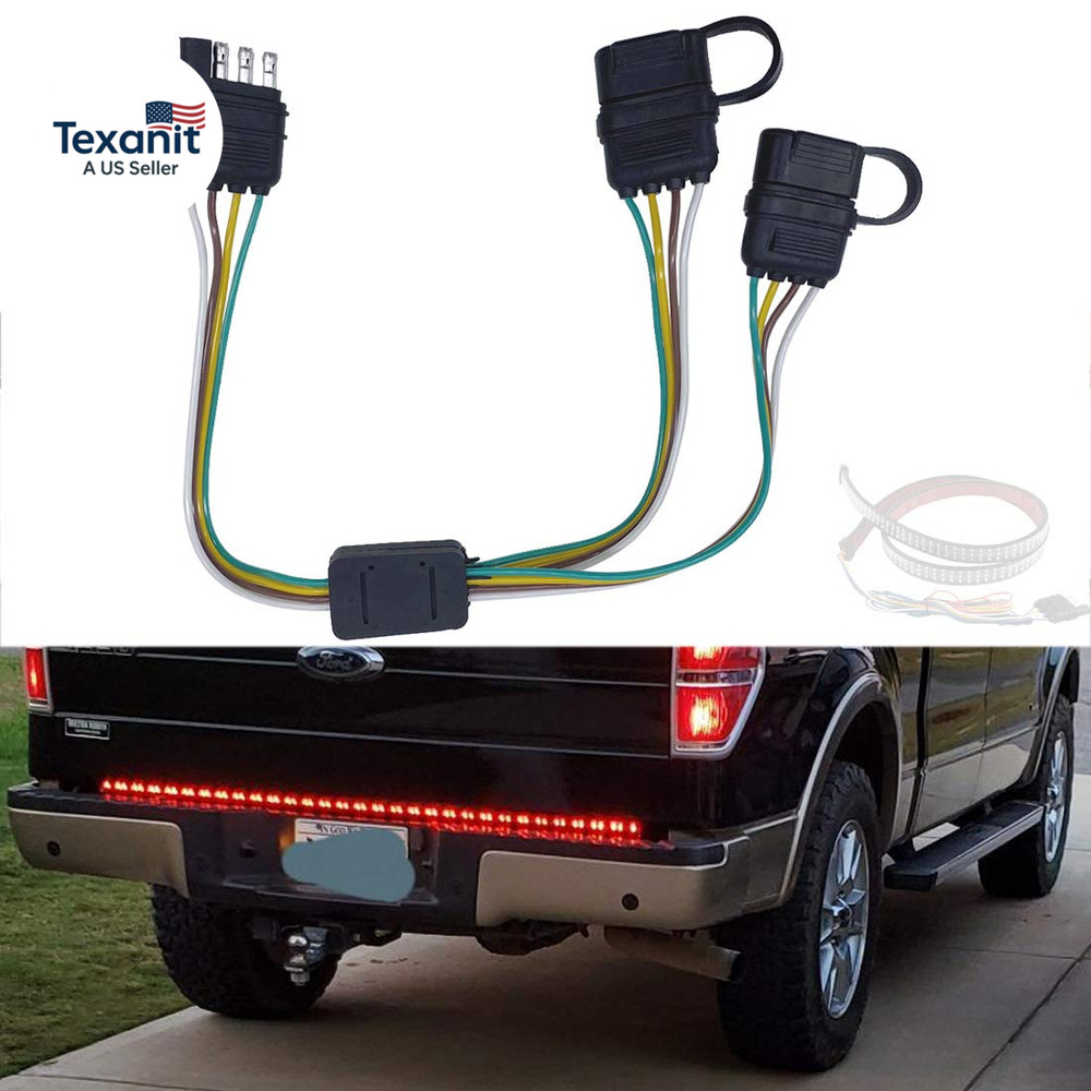 4 Way Y-Splitter Plug Universal for Tailgate Light Bar and Trailer Lights Plug &