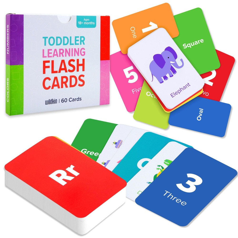 Wildkin Toddler Learning Flash Cards, 60 Cards