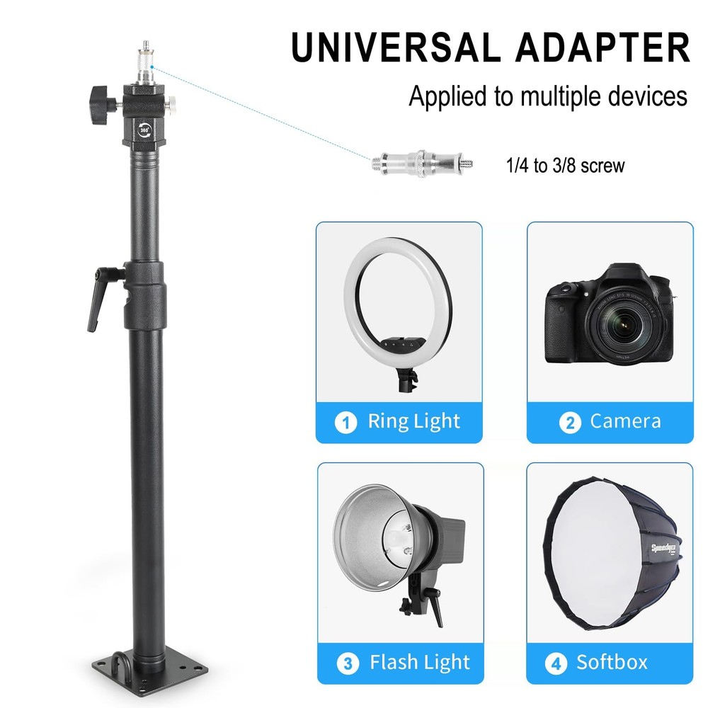 Photography Studio Ceiling Camera Mount 360° Rotation Wall Ceiling Light Moun...