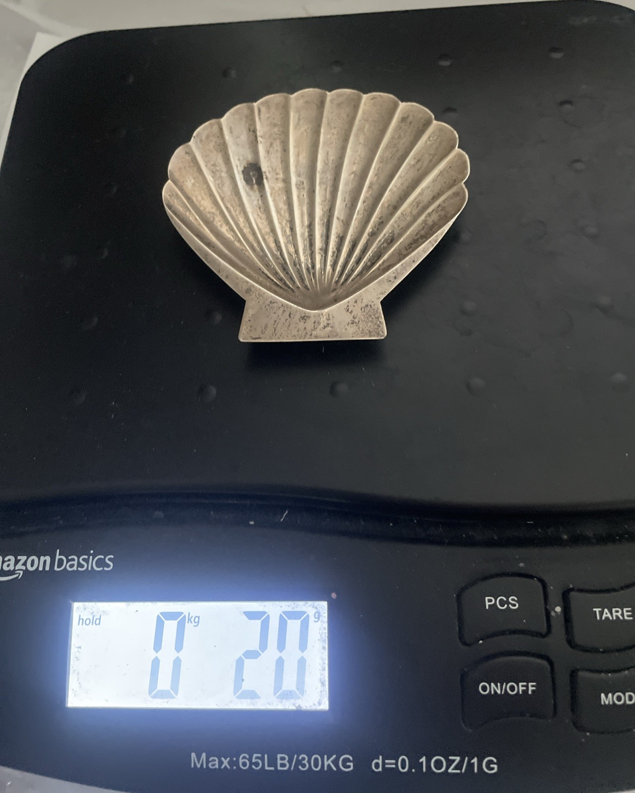 Vintage Sterling 950 Silver Clam Shell Seashell Trinket Jewelry Dish Tray 20g