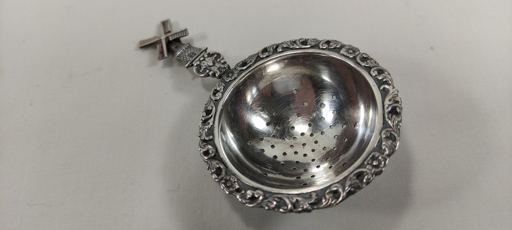 Vintage Dutch Silver Plated Windmill Over Cup Tea Strainer Rotating Sails HH 90