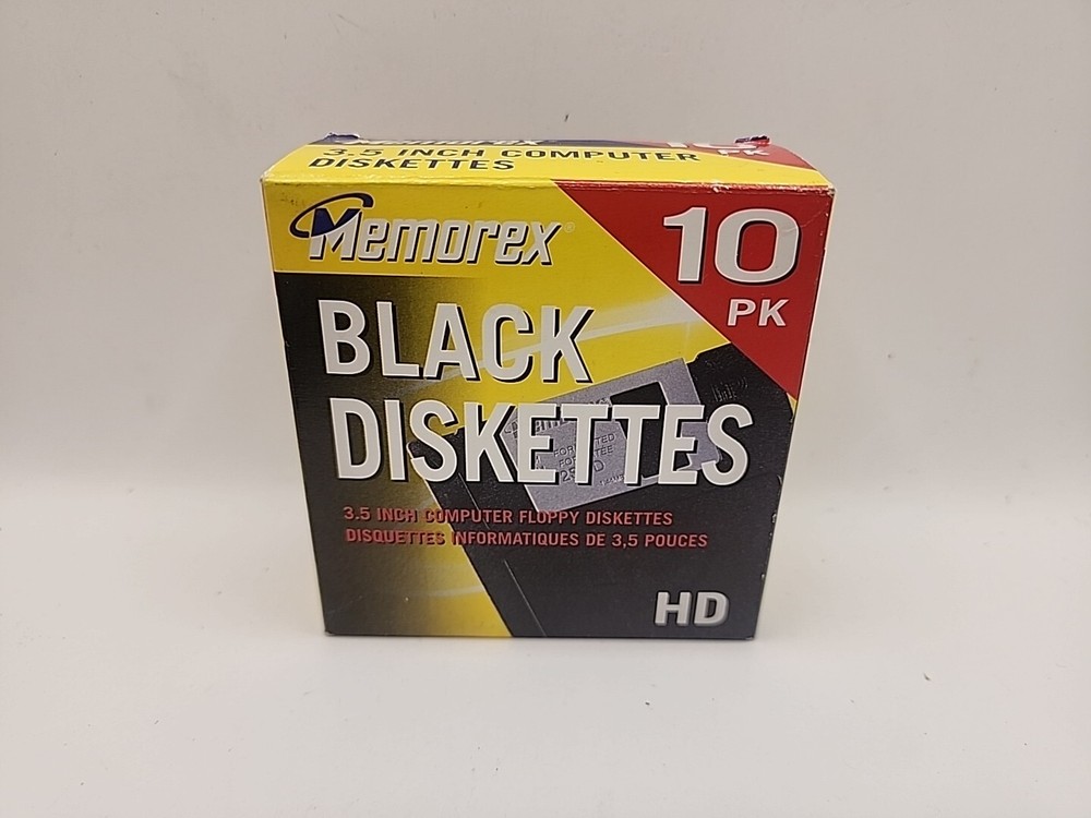 Memorex Black Diskettes 3.5" HD Computer Floppy Disks 10 Pack +3