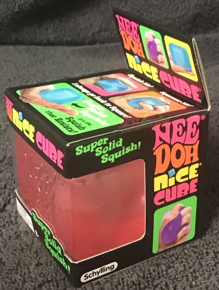 Needoh NICE CUBE Super Solid Squish ~ PINK 🩷Sensory Squishy Toy NEW