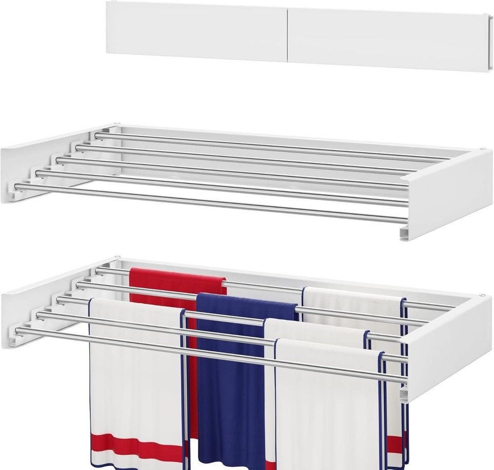 Wall Mounted Drying Rack 31.5" Foldable Laundry Drying Rack W/ Stainless Steel