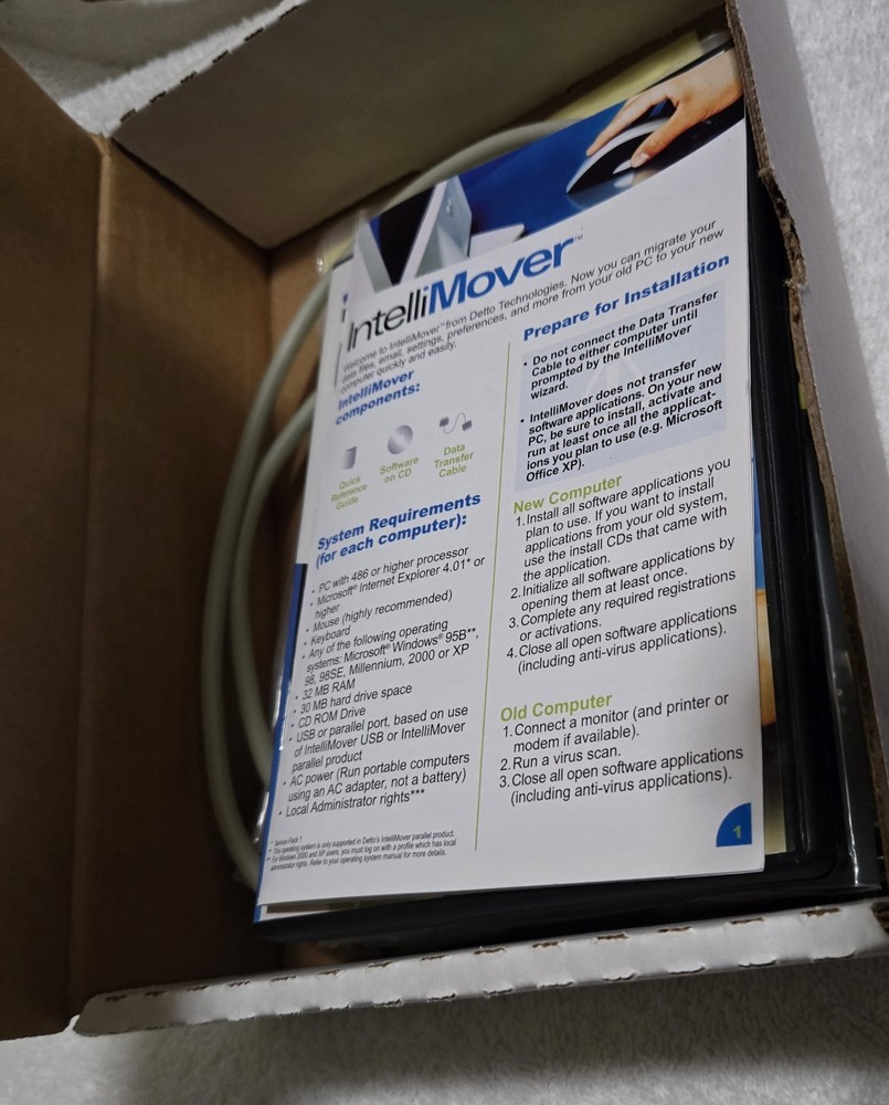 INTELLIMOVER V3.0 by Detto -PC Data Transfer Kit-USB or Parallel File Transfer