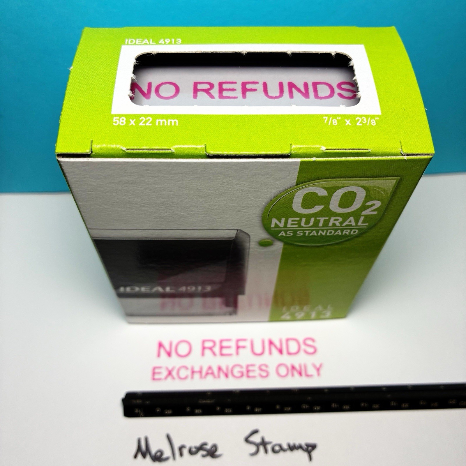 No Refunds Exchanges Only Rubber Stamp Pink Ink Self Inking Ideal 4913