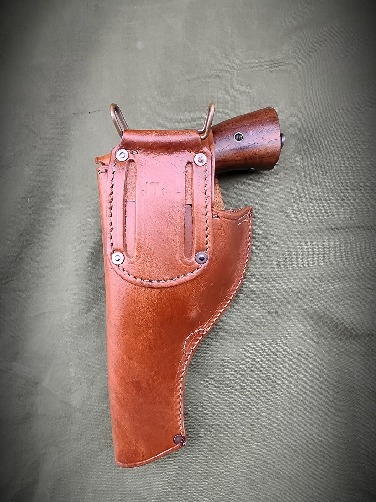 US S&W Victory Model Revolver Holster Brown Leather .38 Special Shell Loops
