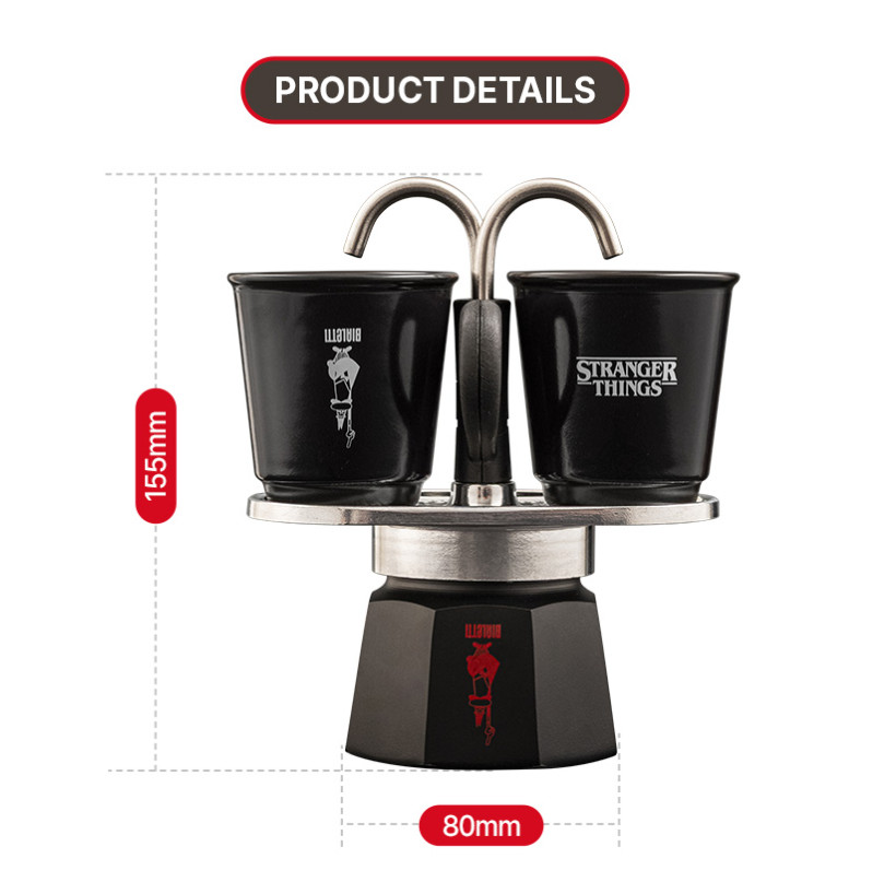 Bialetti Mini Express Stranger Things 2-Cup Set Color-Changing Ceramic Cups NEW