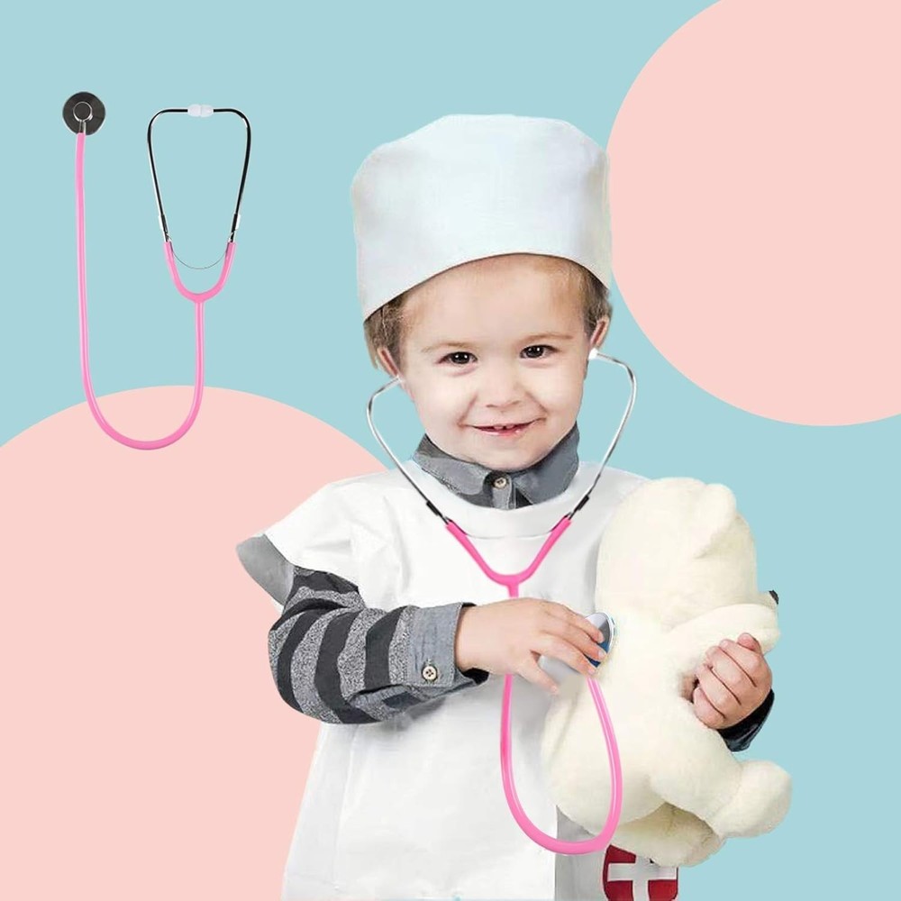 Playful Pink Stethoscope for Kids - Real Functionality for Future Doctors