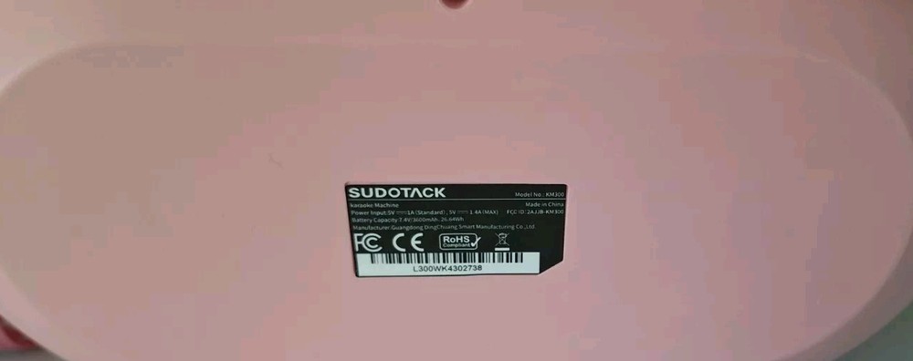 Sudotack KM300 PINK Bluetooth Karaoke Machine w/2 Wireless Mics Speaker System