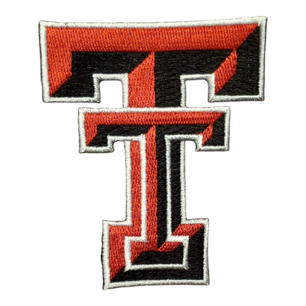 Texas Tech Patch. Embroidered. Iron On Backing. 3"x2.5"